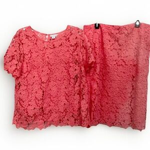 Liz Claiborne Pink Lace Top and Skirt Set Size XL